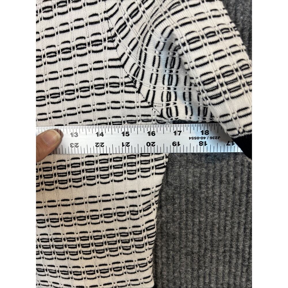 Karl Lagerfeld Womens Knit Fit And Flare Dress Black White Small Preppy Designer - Picture 8 of 10